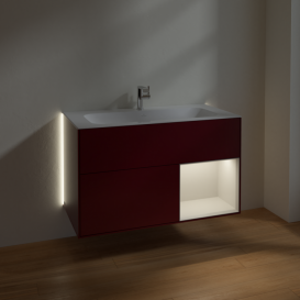 Тумба под раковину Villeroy & Boch Finion 99,6х49,8 см МДФ пион матовый лак/светло-серый матовый лак G040GJHB