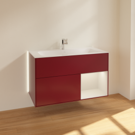 Тумба под раковину Villeroy & Boch Finion 99,6х49,8 см МДФ пион матовый лак/светло-серый матовый лак G040GJHB