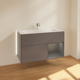 Тумба під раковину Villeroy & Boch Finion 99,6х49,8 см з підсвічуванням МДФ антрацит матовий лак G040GKGK