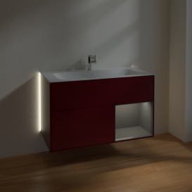 Тумба под раковину Villeroy & Boch Finion 99,6х49,8 см с подсветкой МДФ пион матовый лак/антрацит матовый лак G040GKHB