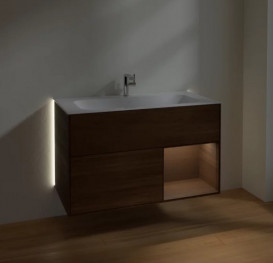 Тумба под раковину Villeroy & Boch Finion 99,6х49,8 см с подсветкой ДСП шпон грецкого ореха G040GNGN