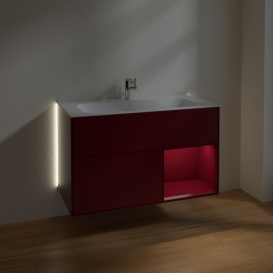 Тумба под раковину Villeroy & Boch Finion 99,6х49,8 см с подсветкой МДФ пион матовый лак G040HBHB