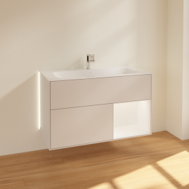 Тумба под раковину Villeroy & Boch Finion 99,6х49,8 см с подсветкой МДФ светло-серый матовый лак/белый матовый лак G040MTGJ