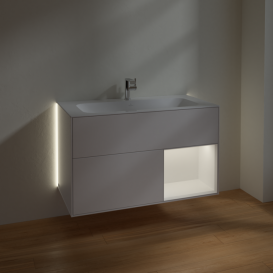 Тумба под раковину Villeroy & Boch Finion 99,6х49,8 см с подсветкой МДФ белый матовый лак G040MTMT