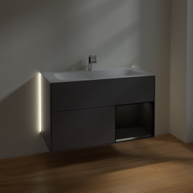 Тумба под раковину Villeroy & Boch Finion 99,6х49,8 см с подсветкой МДФ антрацит матовый лак/черный матовый лак G040PDGK