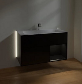 Тумба под раковину Villeroy & Boch Finion 99,6х49,8 см с подсветкой МДФ черный матовый лак G040PDPD