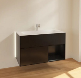 Тумба под раковину Villeroy & Boch Finion 99,6х49,8 см с подсветкой МДФ черный матовый лак G040PDPD