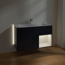 Тумба под раковину Villeroy & Boch Finion 99,6х49,8 см с подсветкой МДФ темно-синий матовый лак/светло-серый матовый лак G040GJHG