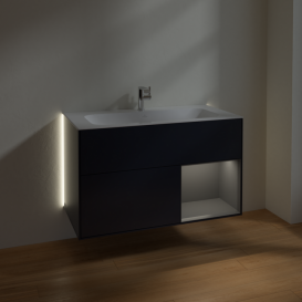 Тумба под раковину Villeroy & Boch Finion 99,6х49,8 см с подсветкой МДФ темно-синий матовый лак/антрацит матовый лак G040GKHG