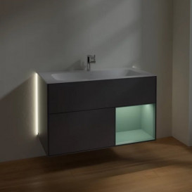 Тумба под раковину Villeroy & Boch Finion 99,6х49,8 см с подсветкой МДФ антрацит матовый лак/оливковый матовый лак G040GMGK