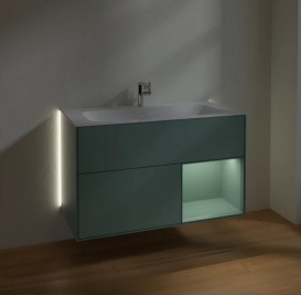 Тумба под раковину Villeroy & Boch Finion 99,6х49,8 см с подсветкой МДФ оливковый матовый лак G040GMGM
