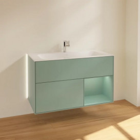 Тумба под раковину Villeroy & Boch Finion 99,6х49,8 см с подсветкой МДФ оливковый матовый лак G040GMGM