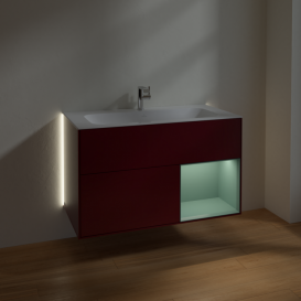 Тумба под раковину Villeroy & Boch Finion 99,6х49,8 см с подсветкой МДФ пион матовый лак/оливковый матовый лак G040GMHB