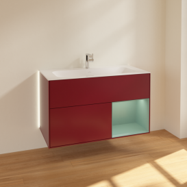 Тумба под раковину Villeroy & Boch Finion 99,6х49,8 см с подсветкой МДФ пион матовый лак/оливковый матовый лак G040GMHB