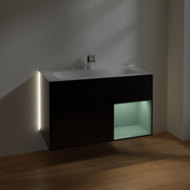 Тумба під раковину Villeroy & Boch Finion 99,6х49,8 см із підсвічуванням МДФ чорний матовий лак/оливковий матовий лак G040GMPD