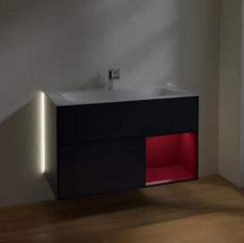 Тумба под раковину Villeroy & Boch Finion 99,6х49,8 см с подсветкой МДФ темно-синий матовый лак/пион матовый лак G040HBHG