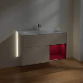 Тумба под раковину Villeroy & Boch Finion 99,6х49,8 см с подсветкой МДФ песок матовый лак/пион матовый лак G040HBHH