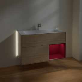 Тумба під раковину Villeroy & Boch Finion 99,6х49,8 см з підсвічуванням ДСП шпон дуба/півон матовий лак G040HBPC