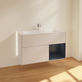 Тумба под раковину Villeroy & Boch Finion 99,6х49,8 см с подсветкой МДФ светло-серый матовый лак/темно-синий матовый лак G040HGGJ