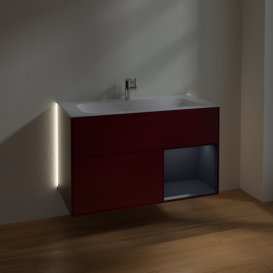 Тумба под раковину Villeroy & Boch Finion 99,6х49,8 см с подсветкой МДФ пион матовый лак/темно-синий матовый лак G040HGHB