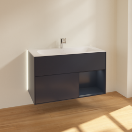 Тумба под раковину Villeroy & Boch Finion 99,6х49,8 см с подсветкой МДФ темно-синий матовый лак G040HGHG