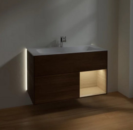 Тумба под раковину Villeroy & Boch Finion 99,6х49,8 см с подсветкой ДСП шпон грецкого ореха/шпон дуба G040PCGN