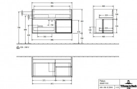 Тумба под раковину Villeroy & Boch Finion 99,6х49,8 см с подсветкой ДСП шпон дуба G040PCPC
