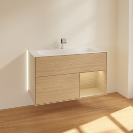 Тумба под раковину Villeroy & Boch Finion 99,6х49,8 см с подсветкой ДСП шпон дуба G040PCPC