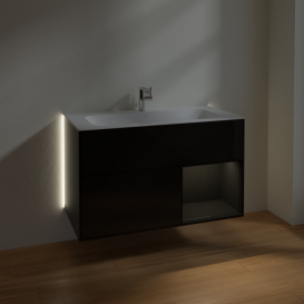 Тумба под раковину Villeroy & Boch Finion 99,6х49,8 см с подсветкой МДФ глянцевый черный лак G040PHPH