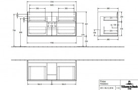 Тумба под раковину Villeroy & Boch Finion 119,6х49,8 см ДСП шпон грецкого ореха F05000GN