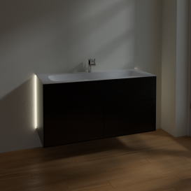 Тумба под раковину Villeroy & Boch Finion 119,6х49,8 см с подсветкой МДФ черный матовый лак G05000PD
