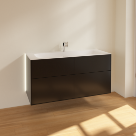 Тумба под раковину Villeroy & Boch Finion 119,6х49,8 см с подсветкой МДФ черный матовый лак G05000PD