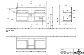 Тумба под раковину Villeroy & Boch Finion 119,6х49,8 см с подсветкой МДФ темно-синий матовый лак G05000HG