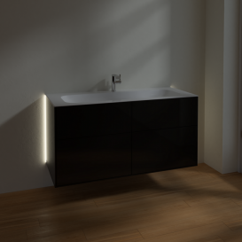 Тумба под раковину Villeroy & Boch Finion 119,6х49,8 см с подсветкой МДФ глянцевый черный лак G05000PH