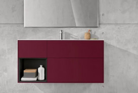 Тумба под раковину Villeroy & Boch Finion 119,6х49,8 см с подсветкой МДФ пион матовый лак/антрацит матовый лак F060GKHB