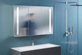 Тумба под раковину Villeroy & Boch Finion 119,6х49,8 см с подсветкой МДФ антрацит матовый лак/шпон грецкого ореха F060GNGK