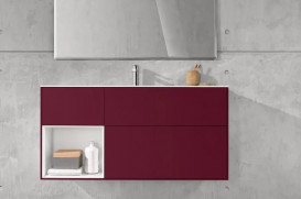 Тумба под раковину Villeroy & Boch Finion 119,6х49,8 см с подсветкой МДФ пион матовый лак/белый матовый лак F060MTHB