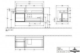 Тумба под раковину Villeroy & Boch Finion 119,6х49,8 см с подсветкой ДСП шпон дуба F060PCPC
