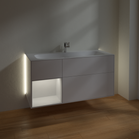 Тумба під раковину Villeroy & Boch Finion 119,6х49,8 см з підсвічуванням МДФ глянсовий білий лак G060GFGF