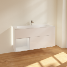 Тумба под раковину Villeroy & Boch Finion 119,6х49,8 см с подсветкой МДФ глянцевый белый лак G060GFGF
