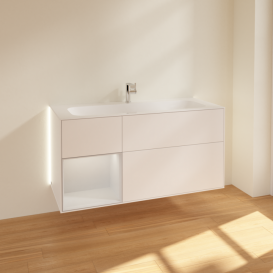 Тумба под раковину Villeroy & Boch Finion 119,6х49,8 см с подсветкой МДФ белый матовый лак/глянцевый белый лак G060GFMT