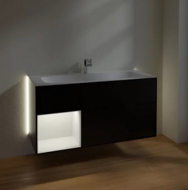 Тумба під раковину Villeroy & Boch Finion 119,6х49,8 см із підсвічуванням МДФ чорний матовий лак/світло-сірий матовий лак G060GJPD