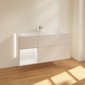 Тумба под раковину Villeroy & Boch Finion 119,6х49,8 см с подсветкой МДФ светло-серый матовый лак/антрацит матовый лак G060GKGJ