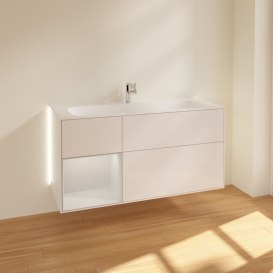 Тумба под раковину Villeroy & Boch Finion 119,6х49,8 см с подсветкой МДФ глянцевый белый лак/белый матовый лак G060MTGF