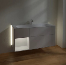 Тумба под раковину Villeroy & Boch Finion 119,6х49,8 см с подсветкой МДФ светло-серый матовый лак/белый матовый лак G060MTGJ