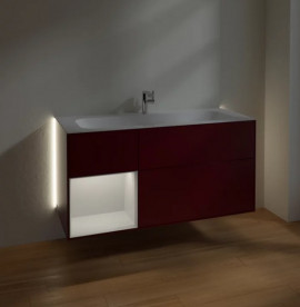Тумба под раковину Villeroy & Boch Finion 119,6х49,8 см с подсветкой МДФ пион матовый лак/белый матовый лак G060MTHB