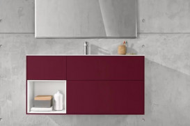 Тумба под раковину Villeroy & Boch Finion 119,6х49,8 см с подсветкой МДФ пион матовый лак/белый матовый лак G060MTHB