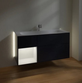 Тумба под раковину Villeroy & Boch Finion 119,6х49,8 см с подсветкой МДФ темно-синий матовый лак/светло-серый матовый лак G060GJHG