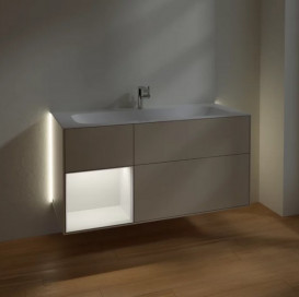 Тумба под раковину Villeroy & Boch Finion 119,6х49,8 см с подсветкой МДФ песок матовый лак/светло-серый матовый лак G060GJHH