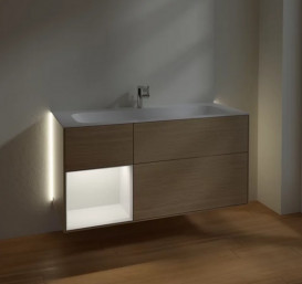 Тумба под раковину Villeroy & Boch Finion 119,6х49,8 см с подсветкой ДСП шпон дуба/светло-серый матовый лак G060GJPC